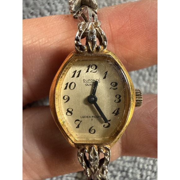 Dufonte by Lucien Piccard Accessories - Dufonte by Lucien Piccard Wristwatch Gold Dial Bracelet Analog Quartz Running